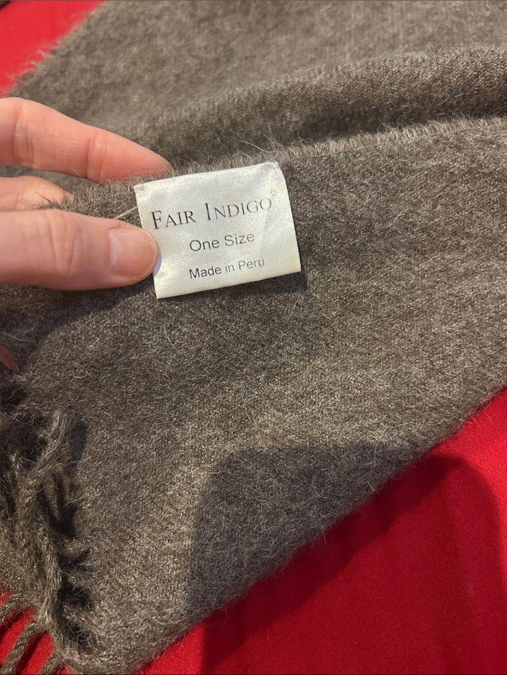Fair Indigo 100% Baby Alpaca Scarf | Gray-Brown Heather | ~65in